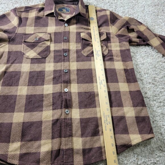 Freedom Foundry Flannel Shirt Mens Large Brown Plaid Button Up Long Sleeve - Picture 4 of 7